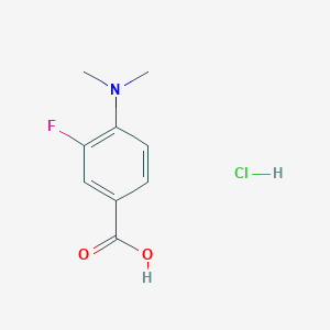 molecular formula C9H11ClFNO2 B15266061 4-(Dimethylamino)-3-fluorobenzoic acid hydrochloride 