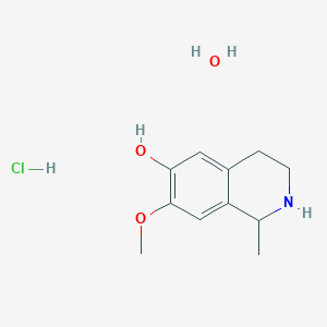 molecular formula C11H18ClNO3 B15266074 7-Methoxy-1-methyl-1,2,3,4-tetrahydroisoquinolin-6-ol hydrochloride hydrate 