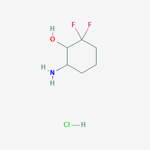 molecular formula C6H12ClF2NO B15266100 6-Amino-2,2-difluorocyclohexan-1-ol hydrochloride 