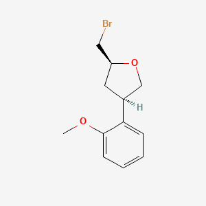 molecular formula C12H15BrO2 B15266123 (2S,4R)-2-(Bromomethyl)-4-(2-methoxyphenyl)oxolane 