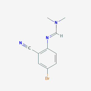 molecular formula C10H10BrN3 B1526616 N'-(4-Bromo-2-cyanophenyl)-N,N-dimethylformimidamide CAS No. 39255-60-2