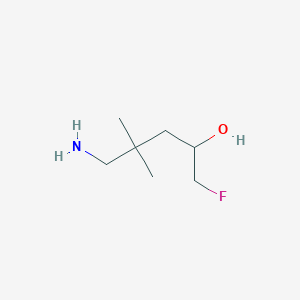 molecular formula C7H16FNO B15266187 5-Amino-1-fluoro-4,4-dimethylpentan-2-ol 