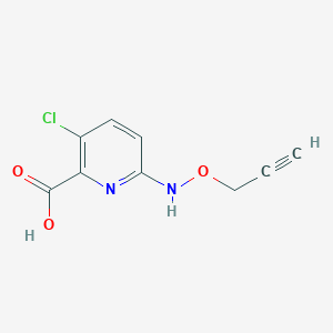 molecular formula C9H7ClN2O3 B15266220 3-Chloro-6-[(prop-2-yn-1-yloxy)amino]pyridine-2-carboxylic acid 