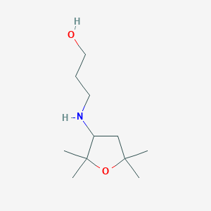 molecular formula C11H23NO2 B15266239 3-[(2,2,5,5-Tetramethyloxolan-3-yl)amino]propan-1-ol 