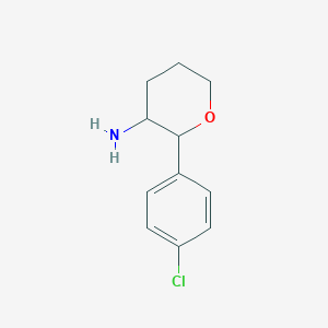 molecular formula C11H14ClNO B15266250 2-(4-Chlorophenyl)oxan-3-amine 