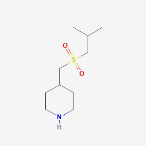 molecular formula C10H21NO2S B15266253 4-[(2-Methylpropanesulfonyl)methyl]piperidine 