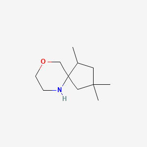 molecular formula C11H21NO B15266264 1,3,3-Trimethyl-9-oxa-6-azaspiro[4.5]decane 