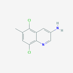 molecular formula C10H8Cl2N2 B15266290 5,8-Dichloro-6-methylquinolin-3-amine 