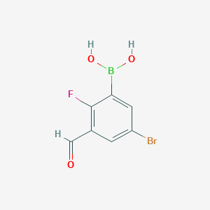 molecular formula C7H5BBrFO3 B1526630 5-Bromo-2-fluoro-3-formylphenylboronic acid CAS No. 1451393-09-1