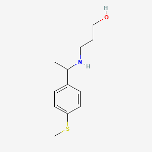 molecular formula C12H19NOS B15266319 3-({1-[4-(Methylsulfanyl)phenyl]ethyl}amino)propan-1-ol 