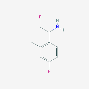 molecular formula C9H11F2N B15266320 2-Fluoro-1-(4-fluoro-2-methylphenyl)ethan-1-amine 
