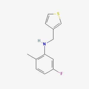 molecular formula C12H12FNS B15266345 5-fluoro-2-methyl-N-(thiophen-3-ylmethyl)aniline 