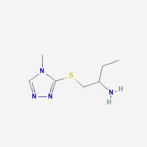 molecular formula C7H14N4S B15266348 1-[(4-Methyl-4H-1,2,4-triazol-3-yl)sulfanyl]butan-2-amine 