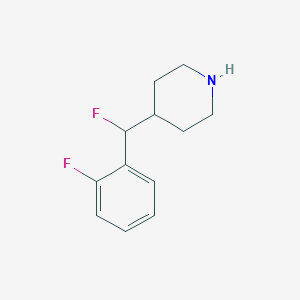 molecular formula C12H15F2N B15266357 4-[Fluoro(2-fluorophenyl)methyl]piperidine 
