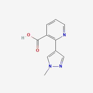 molecular formula C10H9N3O2 B15266363 2-(1-Methyl-1H-pyrazol-4-yl)pyridine-3-carboxylic acid 
