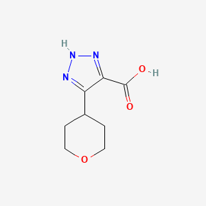 molecular formula C8H11N3O3 B15266409 5-(Oxan-4-YL)-2H-1,2,3-triazole-4-carboxylic acid 