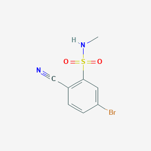molecular formula C8H7BrN2O2S B15266412 5-Bromo-2-cyano-N-methylbenzene-1-sulfonamide 
