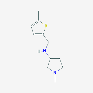 molecular formula C11H18N2S B15266414 1-methyl-N-[(5-methylthiophen-2-yl)methyl]pyrrolidin-3-amine 