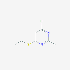 molecular formula C7H9ClN2S B15266440 4-Chloro-6-(ethylsulfanyl)-2-methylpyrimidine 