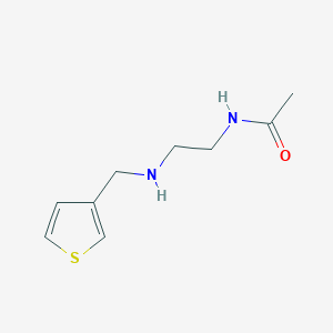 molecular formula C9H14N2OS B15266480 N-{2-[(thiophen-3-ylmethyl)amino]ethyl}acetamide 