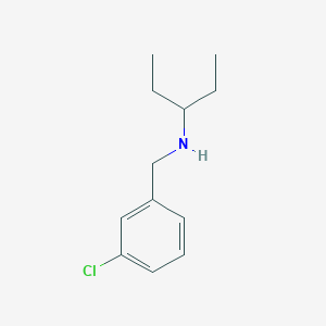 molecular formula C12H18ClN B15266492 [(3-Chlorophenyl)methyl](pentan-3-YL)amine 