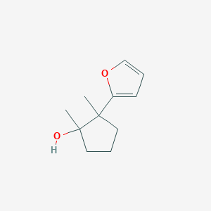molecular formula C11H16O2 B15266560 2-(Furan-2-yl)-1,2-dimethylcyclopentan-1-ol 