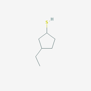 molecular formula C7H14S B15266577 3-Ethylcyclopentane-1-thiol 