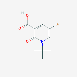 molecular formula C10H12BrNO3 B15266595 5-Bromo-1-tert-butyl-2-oxo-1,2-dihydropyridine-3-carboxylic acid 