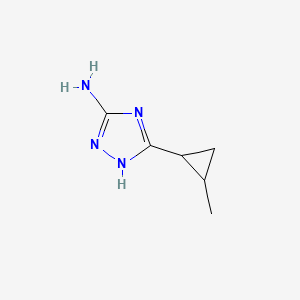 molecular formula C6H10N4 B15266603 5-(2-Methylcyclopropyl)-4H-1,2,4-triazol-3-amine 
