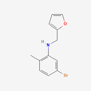 molecular formula C12H12BrNO B15266620 5-bromo-N-(furan-2-ylmethyl)-2-methylaniline 