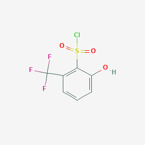 molecular formula C7H4ClF3O3S B15266626 2-Hydroxy-6-(trifluoromethyl)benzene-1-sulfonyl chloride CAS No. 1261752-22-0