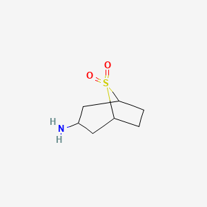 molecular formula C7H13NO2S B15266658 3-Amino-8lambda6-thiabicyclo[3.2.1]octane-8,8-dione 