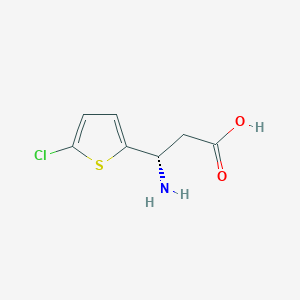 molecular formula C7H8ClNO2S B15266667 (3S)-3-Amino-3-(5-chlorothiophen-2-YL)propanoicacid 