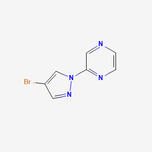 molecular formula C7H5BrN4 B1526667 2-(4-bromo-1H-pyrazol-1-yl)pyrazine CAS No. 1183521-48-3