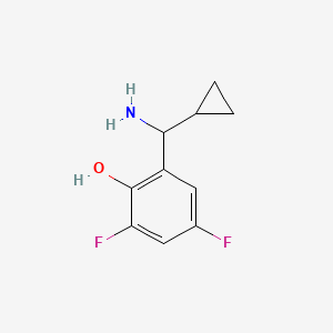 molecular formula C10H11F2NO B15266682 2-[Amino(cyclopropyl)methyl]-4,6-difluorophenol 