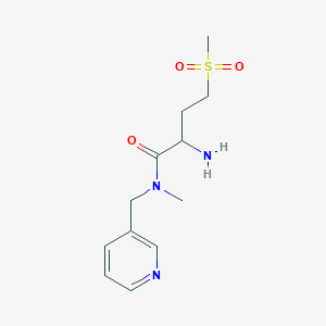 molecular formula C12H19N3O3S B15266686 2-Amino-4-methanesulfonyl-N-methyl-N-(pyridin-3-ylmethyl)butanamide 