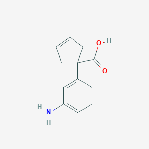 molecular formula C12H13NO2 B15266718 1-(3-Aminophenyl)cyclopent-3-ene-1-carboxylic acid 