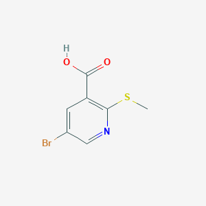 molecular formula C7H6BrNO2S B1526673 5-Bromo-2-(methylthio)nicotinic acid CAS No. 1220422-10-5