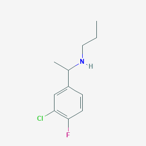 molecular formula C11H15ClFN B15266762 [1-(3-Chloro-4-fluorophenyl)ethyl](propyl)amine 