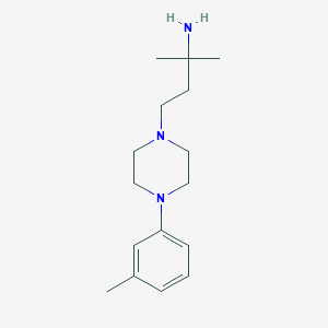 molecular formula C16H27N3 B15266806 2-Methyl-4-[4-(3-methylphenyl)piperazin-1-yl]butan-2-amine 