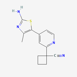 molecular formula C14H14N4S B1526681 1-(4-(2-Amino-4-methylthiazol-5-yl)pyridin-2-yl)cyclobutanecarbonitrile CAS No. 1163707-57-0