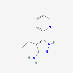 molecular formula C10H12N4 B15266819 4-Ethyl-3-(pyridin-2-YL)-1H-pyrazol-5-amine 