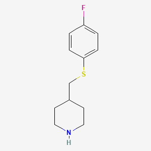 molecular formula C12H16FNS B15266827 4-(((4-Fluorophenyl)thio)methyl)piperidine 