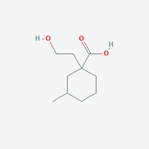 molecular formula C10H18O3 B15266846 1-(2-Hydroxyethyl)-3-methylcyclohexane-1-carboxylic acid 