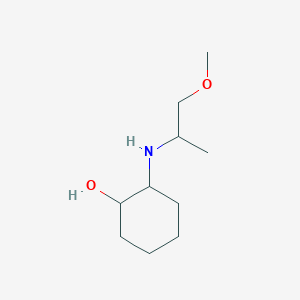 molecular formula C10H21NO2 B15266896 2-[(1-Methoxypropan-2-yl)amino]cyclohexan-1-ol 