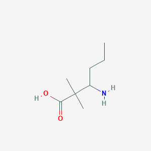 molecular formula C8H17NO2 B15266897 3-Amino-2,2-dimethylhexanoic acid 