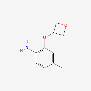 molecular formula C10H13NO2 B15266902 4-Methyl-2-(oxetan-3-yloxy)aniline 