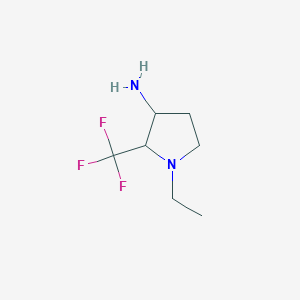 molecular formula C7H13F3N2 B15266930 1-Ethyl-2-(trifluoromethyl)pyrrolidin-3-amine 