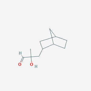 molecular formula C11H18O2 B15266937 3-{Bicyclo[2.2.1]heptan-2-yl}-2-hydroxy-2-methylpropanal 