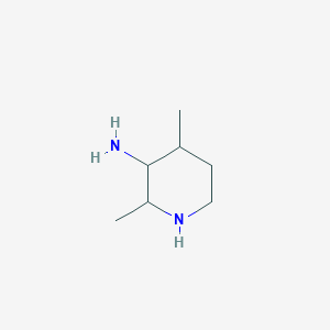 molecular formula C7H16N2 B15266944 2,4-Dimethylpiperidin-3-amine 